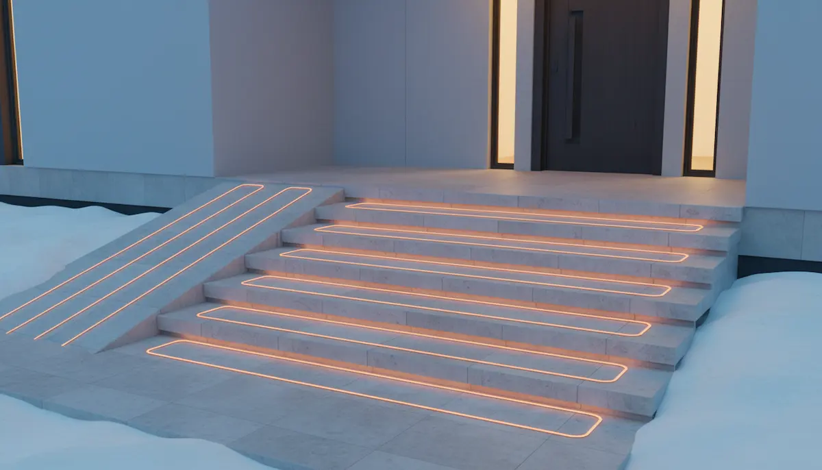 система обогрева ступеней